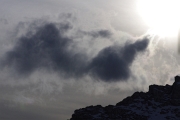  Mala: pogled proti Kalški gori izpred bivaka pod Skuto. Velika: na desni Brana in na levi Planjava. 