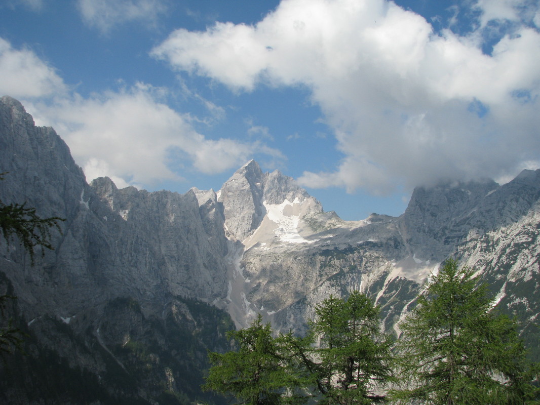 Jalovec (2645 m) s gorskega travnika Sleme pod Slemenovo špico