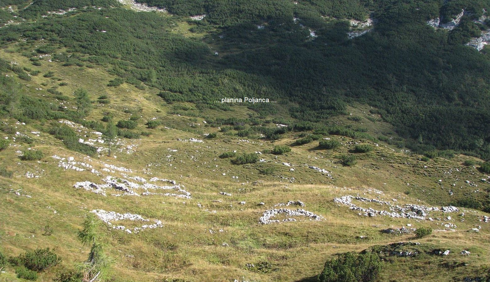 Zahodno in severno od Bogatina, sedlo Vratca nad dolino Gracije in Srednji vrh ob vrhu Lanževica ...